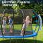 Trampoline bleu robuste de 14 pi pour l'extérieur, trampoline à capacité de rebond élevée de 1760 lb avec cadre galvanisé, poteaux de sécurité courbés, filet de clôture et échelle pour la cour arrière