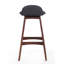 2 revêtement de style Mid-Century moderne, gris anthracite, aspect noyer, structure en bois d'hévéa (2) et noyer