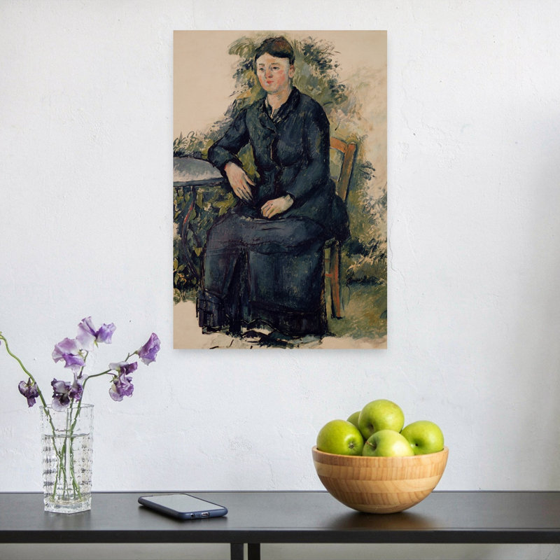 Madame Cezanne In The Garden, 1880-82 Abstract Contemporary Wall Art Print by Paul Cezanne - 1 Piece Wrapped Canvas Wall Art