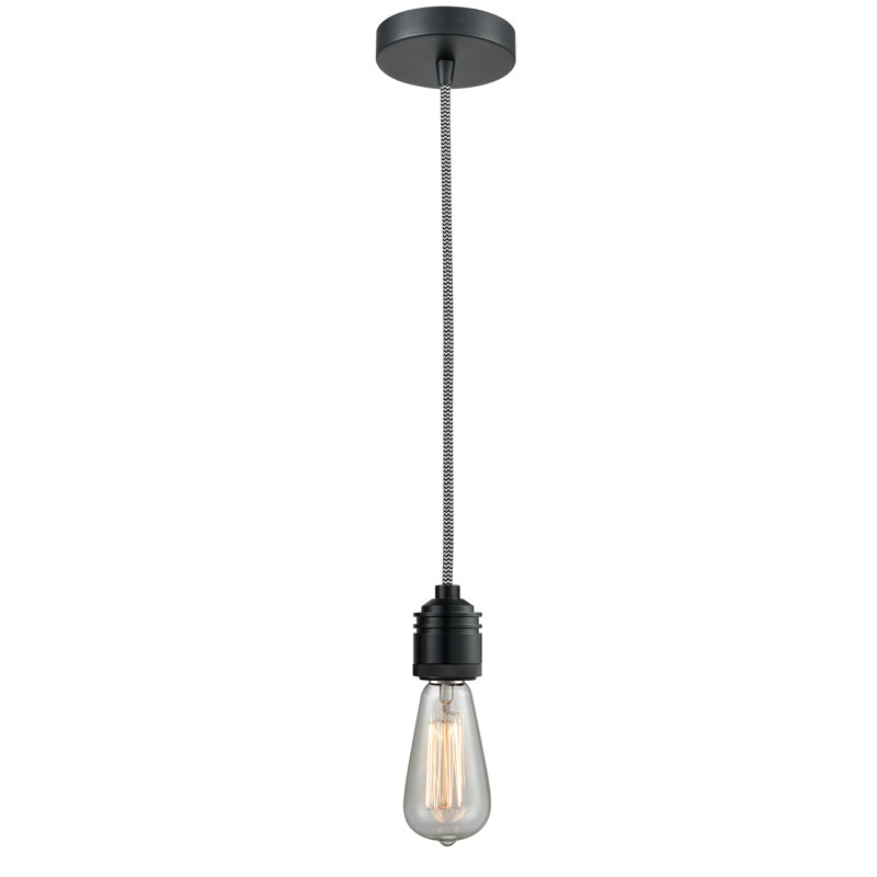 Luminaire suspendu à 1 lumière Cecil, Noir mat