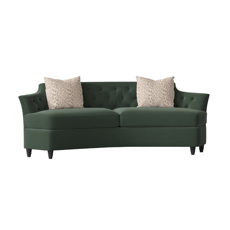 Cee Zee Upholstered 91'' Sofa, Espresso, Maya Cyan, Chester Biscuit