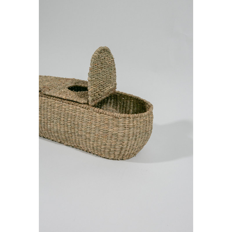 Panier de rangement en ruppie maritime, Clair naturel