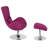 Egg Series LeatherSoft Side Reception Chair w/Bowed Seat &Ottoman - Guest Seating-31382481