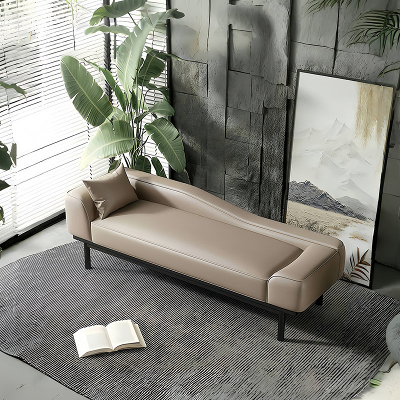 Leather Match Upholstered Bench, Khaki, 21.65" H x 70.86" W x 21.65" D