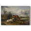 Chevaux dans un pré (Pferde auf der Weide) -Friesrich Gauermann-Toile tendue avec châssis-c. Milieu du 19e siècle-610705009