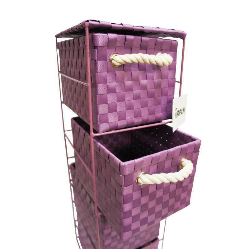 Singleton Solid Wood 18 cm W Chest of 4 Drawers, Purple/White