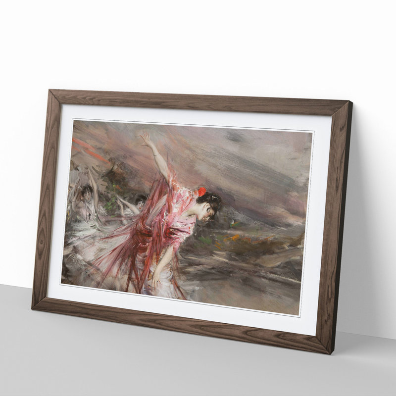 The Spanish Dancer by Giovanni Boldini - Framed Print, 36cm H x 48cm W x 2cm D, Walnut Framed
