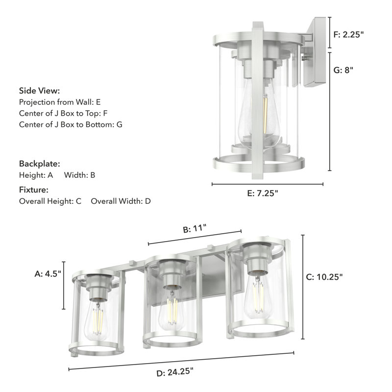 Astwood 3 - Light Dimmable Vanity Light, Brushed Nickel
