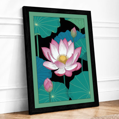 Lotus in Bloom Botanical - Framed Print