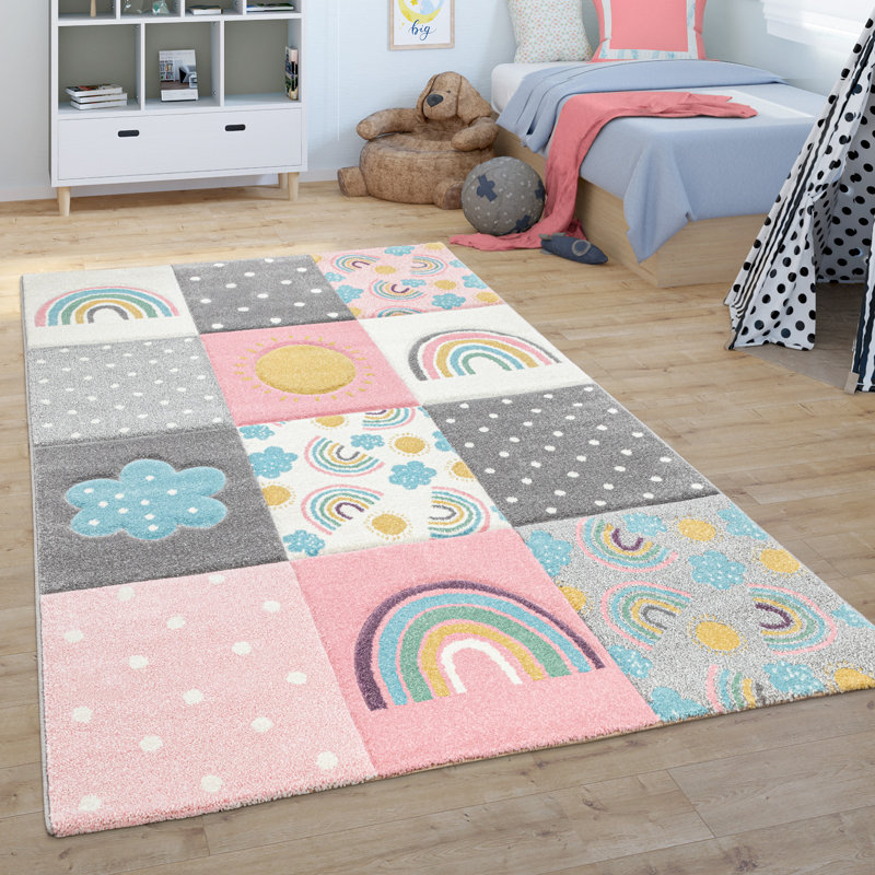 Rectangle Checkered Polypropylene Rug, Rectangle 7'10" x 11'2"