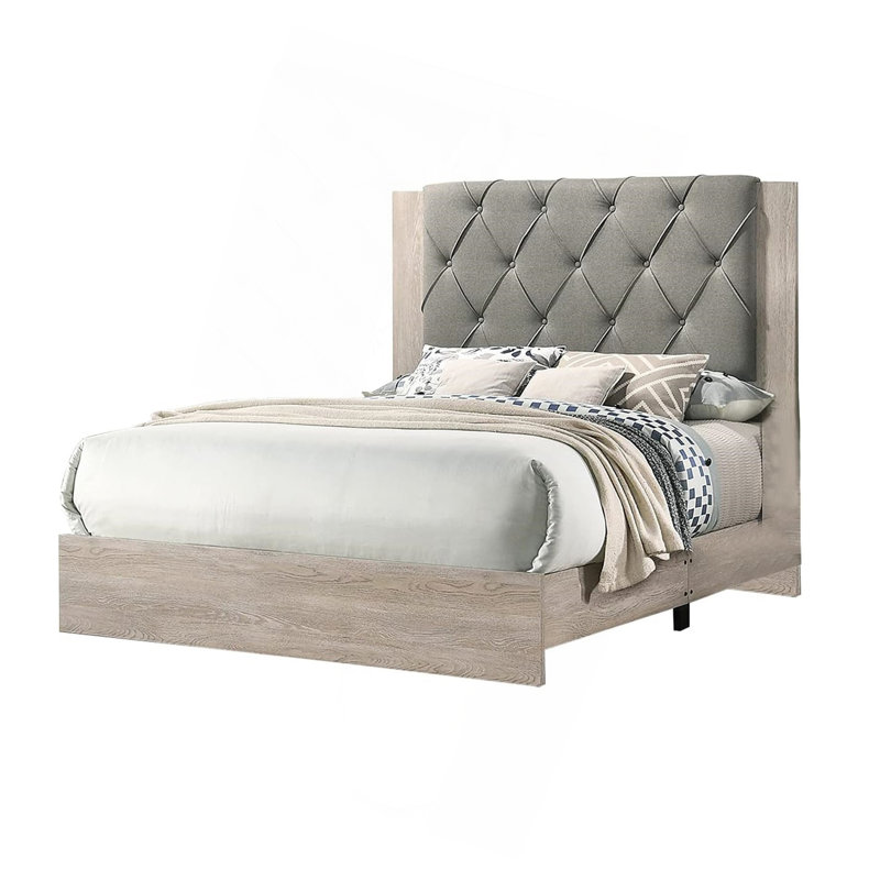 Tête de lit capitonnée 1pc, Grand, Crème