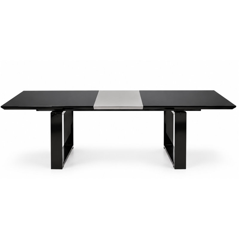 Natalia Extendable Dining Table, Black Lacquer