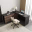 Bureau de direction moderne à hauteur réglable en L, armoires, bureau d'angle polyvalent