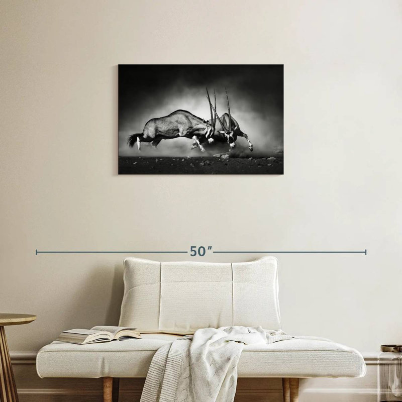 Brampt Fighting Oryx, 20" H x 30" W