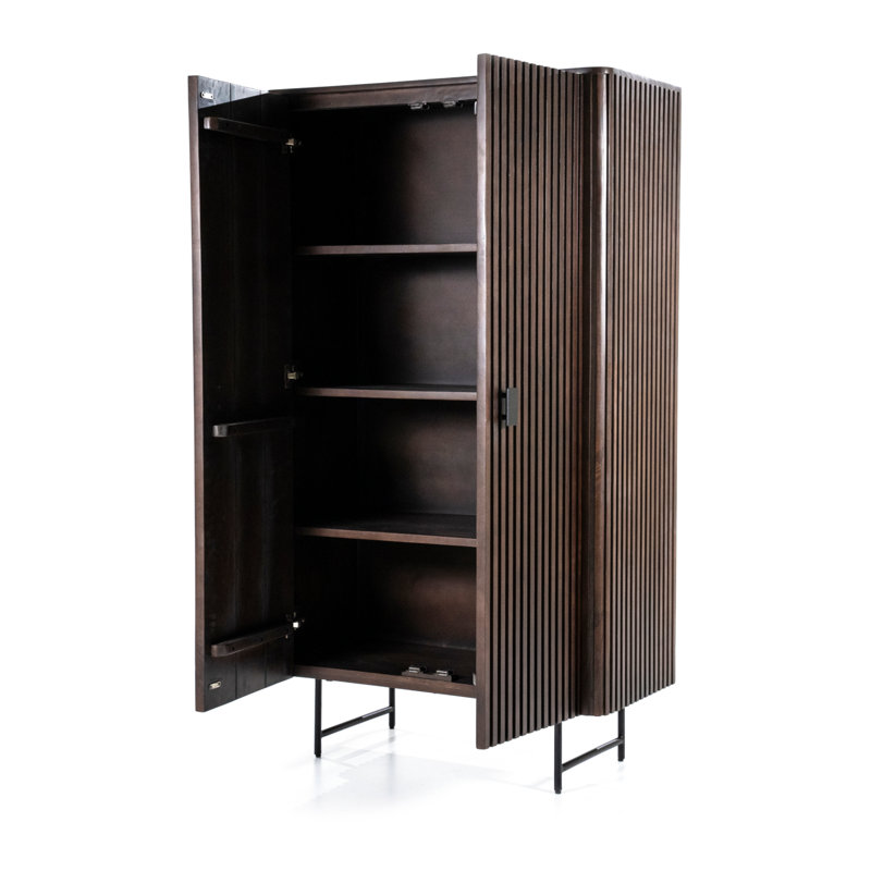 Remi Solid Wood Accent Cabinet, Brown