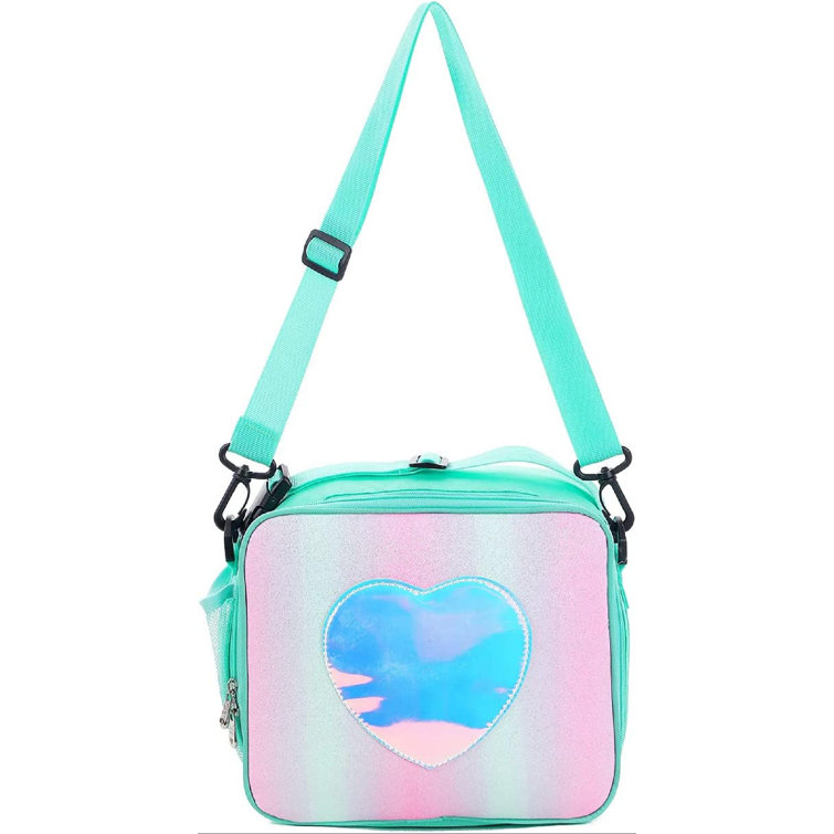 Orren Ellis Cute Insulated Lunch Box For Kids Girls Heart Print Rainbow Lunch  Bag Reusable Thermal Meal Tote Kit Fits Bento Boxes Lunchbox With Shoulder  Strap And Pockets (Light Green, One Size)
