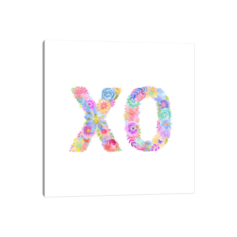 Floral XO by Stephanie Corfee - Gallery-Wrapped Canvas Giclée on Canvas, 30.48 cm H x 30.48 cm W, Canvas