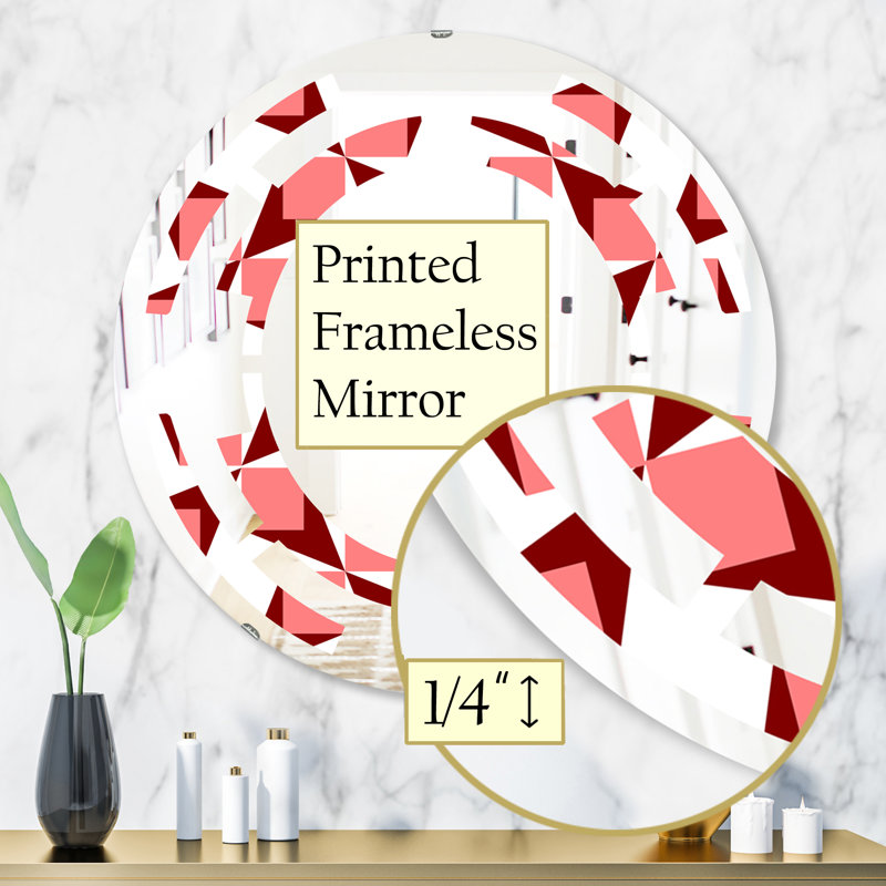 Miroir mural géométrique sans cadre, H 31,5 po x l po
