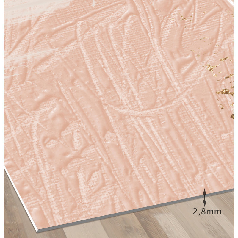 Deleno Vinyl Machine Printed Area Rug, Rectangle 3'3.4" x 4'11.1"