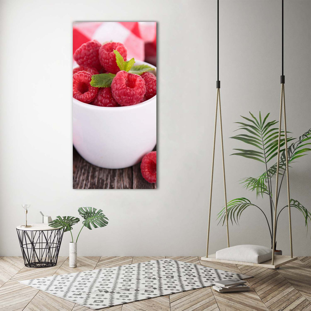 Himbeeren im Becher - Kunstdrucke auf Leinwand