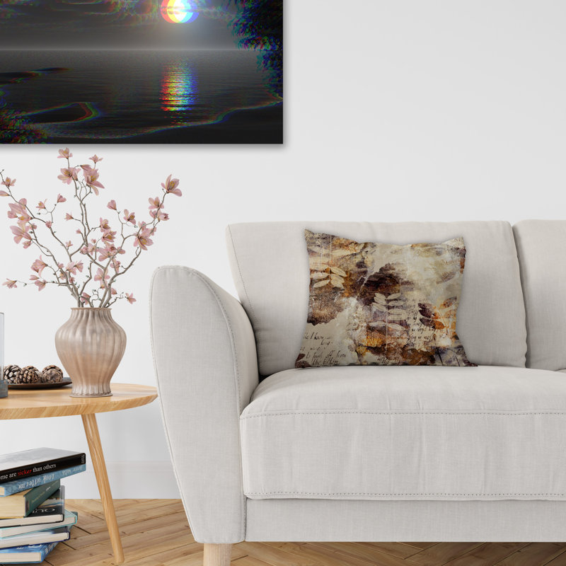 Housse et insert de coussin carré d'extérieur Dry Leaves, 18" x 18"