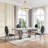 Modern Faux Marble Top Metal Base Dining Table Set-2031373102-2029331906-2029332271