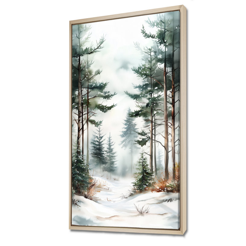 «White Green Adah III - White Landscape», reproduction d'art sur toile, H 32 po x l 16 po, Cadre naturel flottant