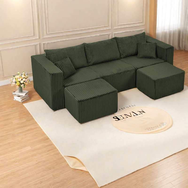 Canapés modulaires compacts, canapé vert mousse de style moderne pour la maison