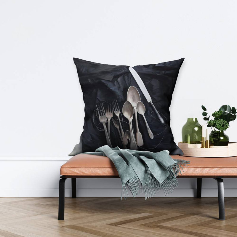 Vintage Cutlery Throw | Farmhouse – Throw Pillow Cover Only, Double-Sided Print, Insert Not Included