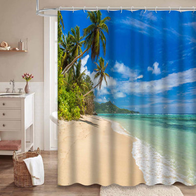 Plage tropicale, océan, voyage, côte bleue, île de la noix de coco, paysage naturel avec 12 crochets