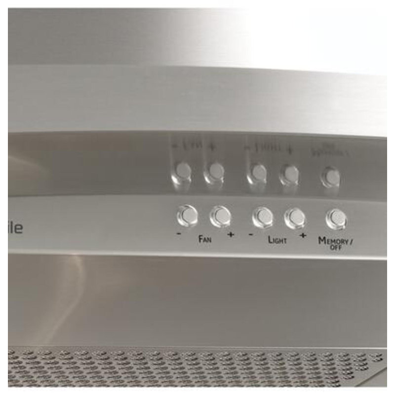 30" Wall-Mount Chimney Hood, 2.5" H x 29.88" W x 19.75" D