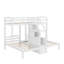Lit superposé simple au-dessus de simple et simple avec escalier et tiroir-709299366
