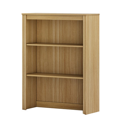 Aadham 2-Shelf Bookshelf with Open Storage Shelves, No Cabinet,Oak
