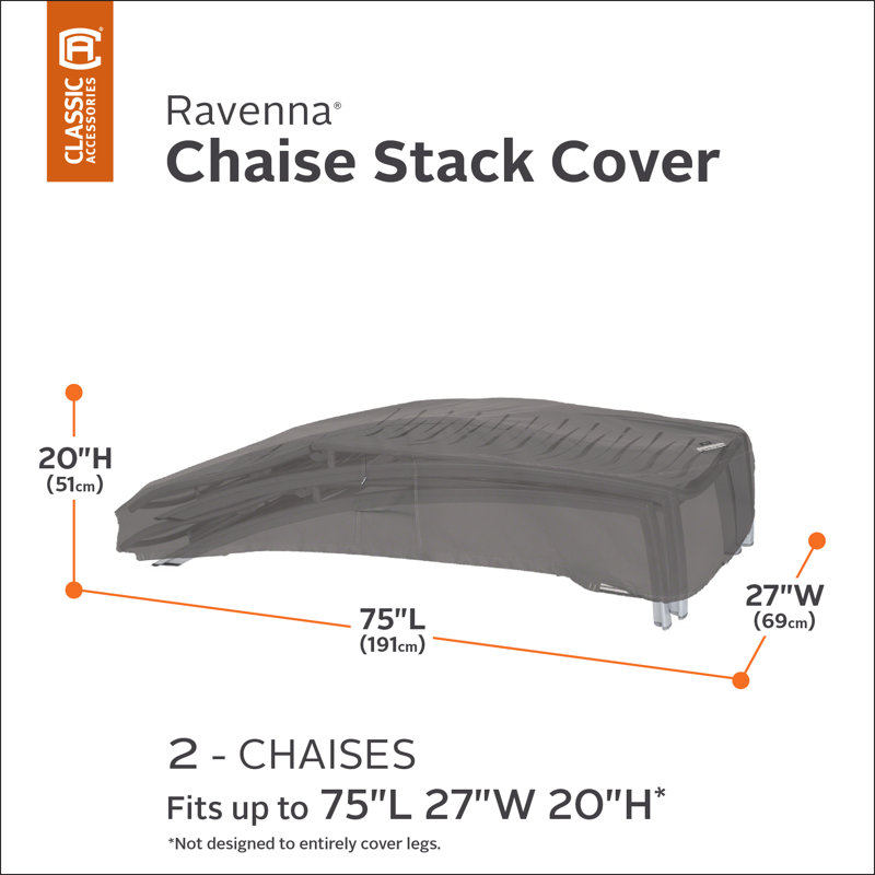 Khalil Outdoor Patio Chaise Lounge Cover, 20" H x 29" W x 77" D, Dark Taupe