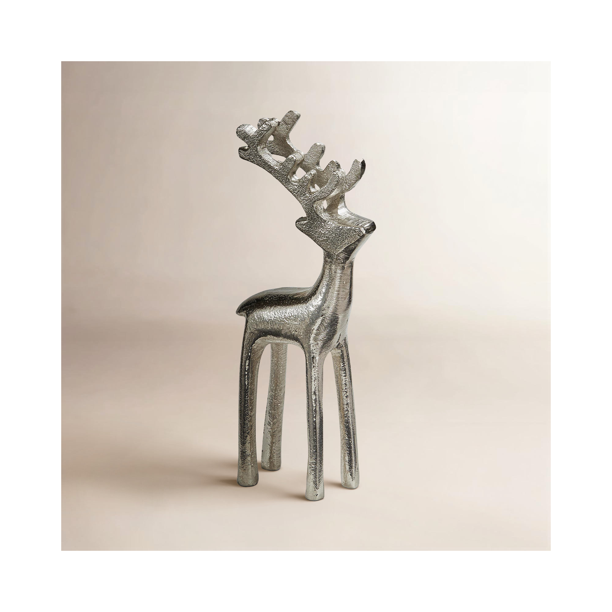 Reindeer Silhouette Figurine Large, Silver