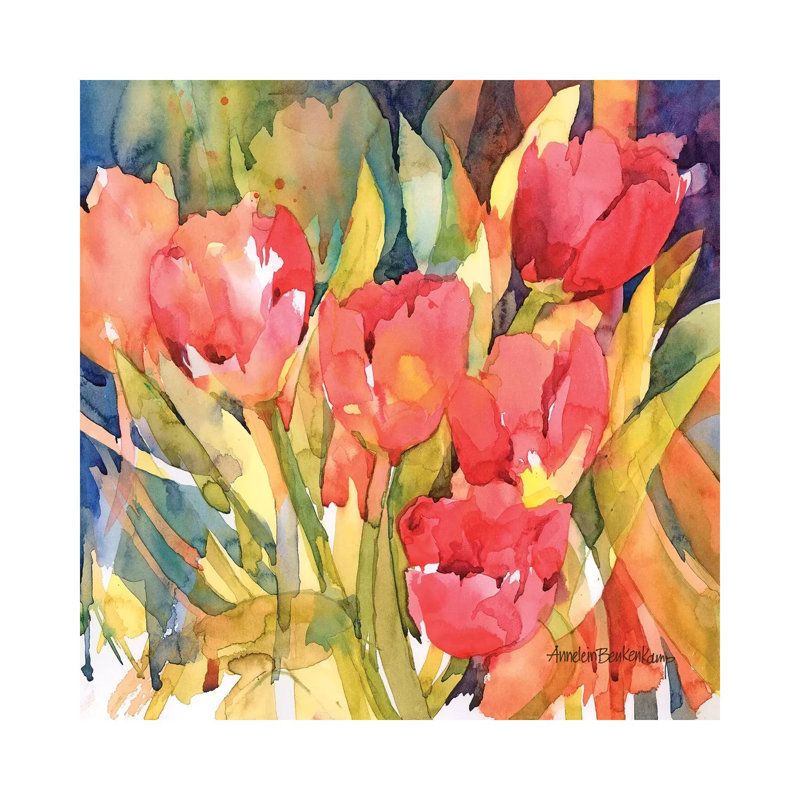«Front N Center» par Annelein Beukenkamp, peinture sur toile tendue, H 12 po x l 12 po x P 0,75 po