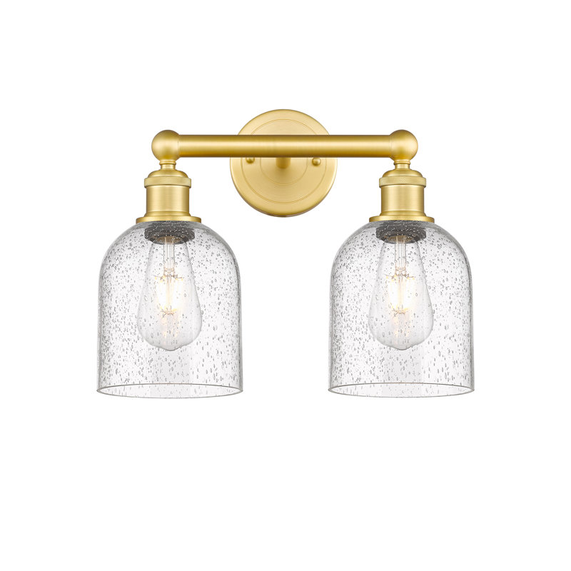Edison Allysson 2 Light 15" Bath Vanity Light, Satin Gold, Seedy