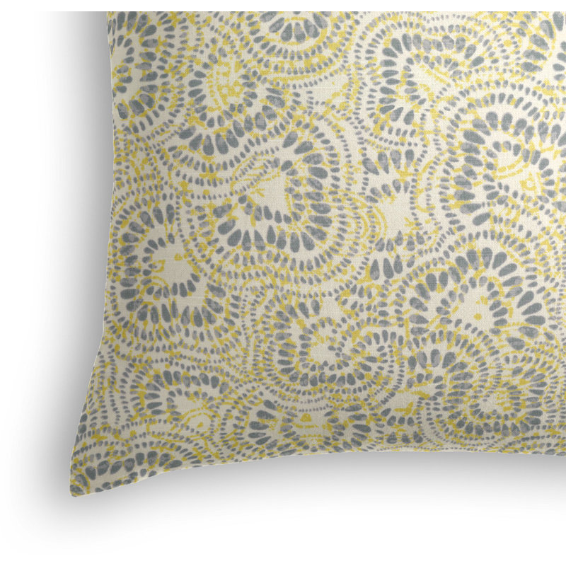 Sassafrass Floral Cotton Reversible Throw Pillow, 24" x 24", Custard