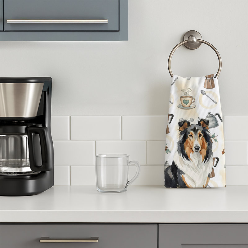 Serviette de cuisine Tricolor Collie Coffee Bar, Colley tricolore