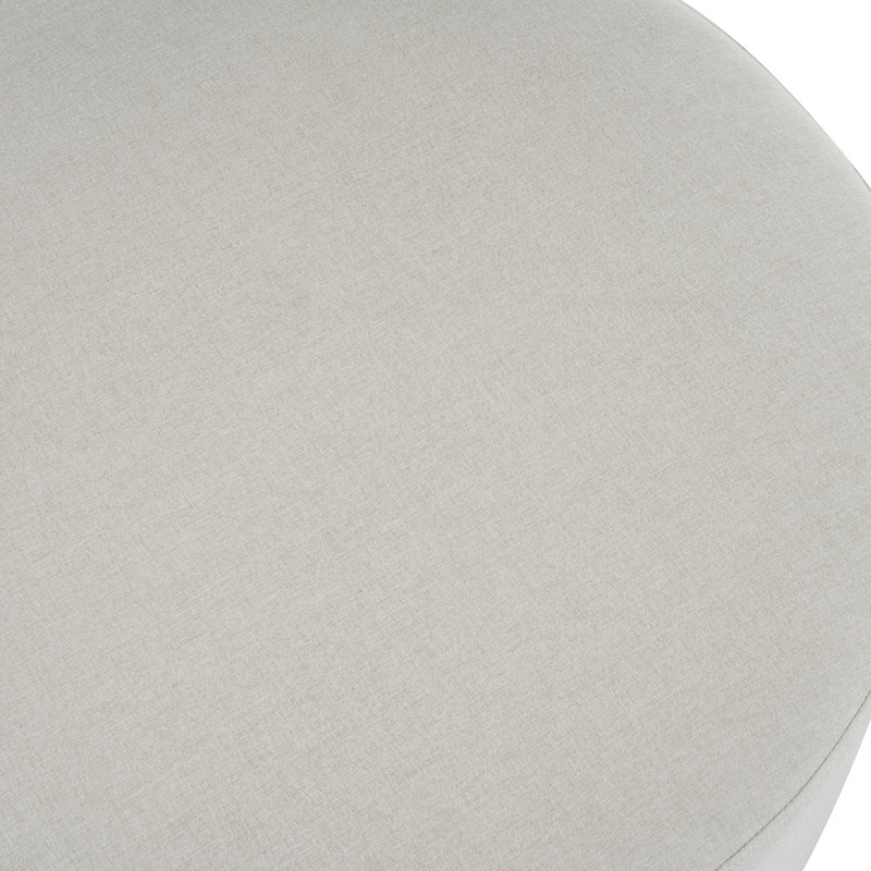 Tissu moderne blanc rond avec pieds en bois, simple et polyvalent pour un usage domestique, repose-pieds relaxant confortable
