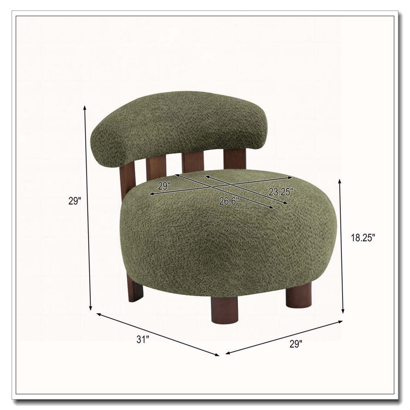 Fauteuil d'appoint en tissu Bouble, Vert olive