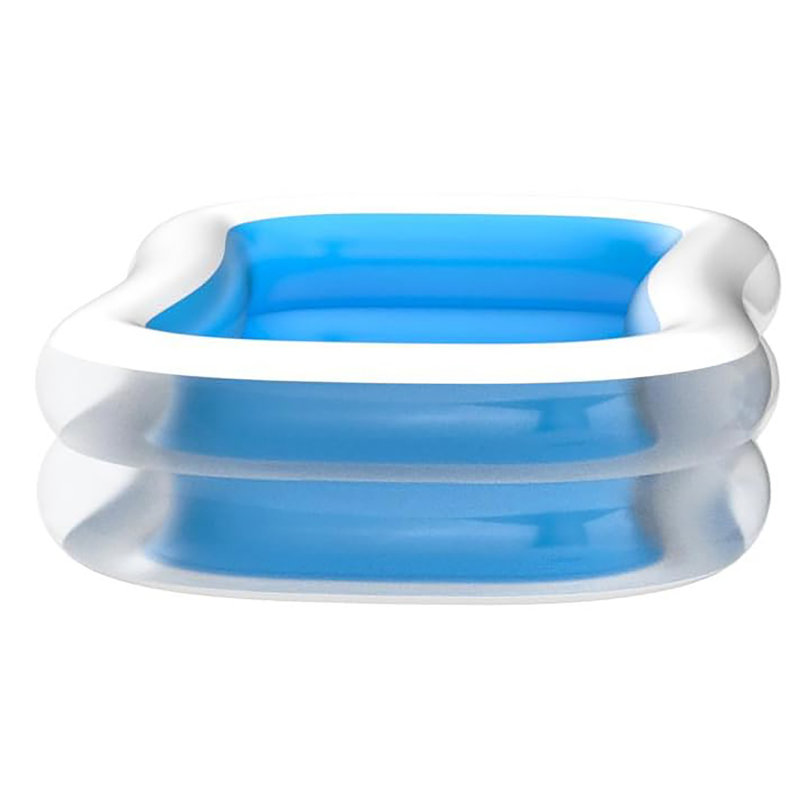 Blue and White Rectangular Inflatable Family Pool with Vinyl Liner