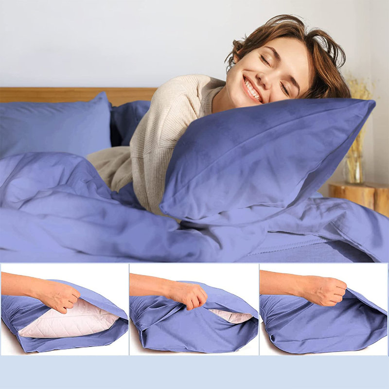 LuxClub 2 PC Violet Blue King Performance Microfiber Solid Pillowcase Set, Violet Blue, King Pillowcase
