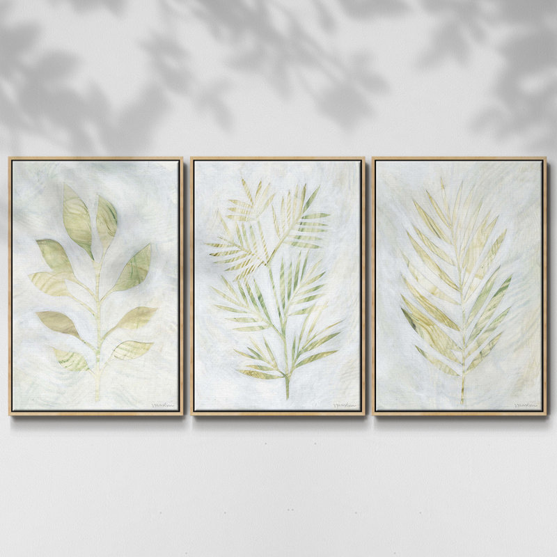 Breezy Fronds I 3 pièces, H 27 po x l 54 po, Naturel