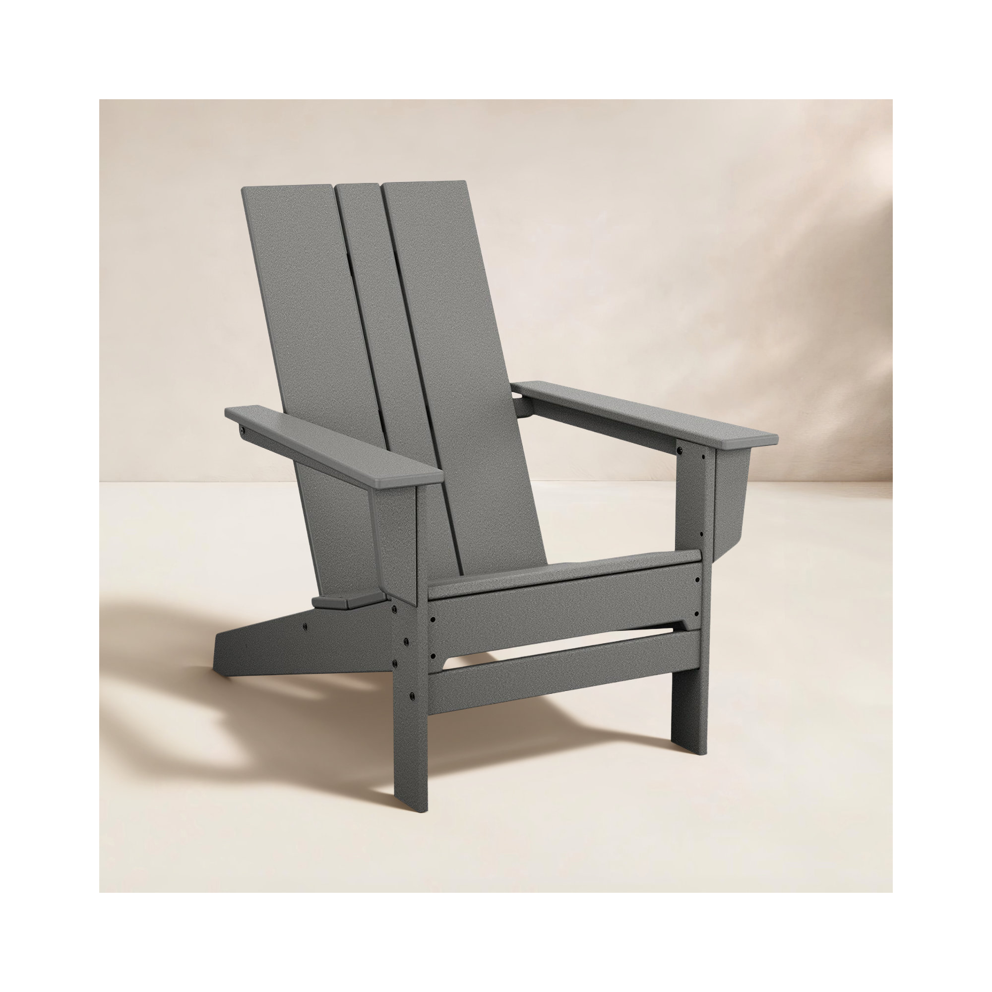 POLYWOOD x AllModern Plastic Adirondack Chair, Slate Gray