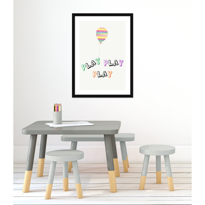Play Play Play, impression sur papier, H 34,5 po x l 24,5 po x P 0,6 po, Encadré plat noir