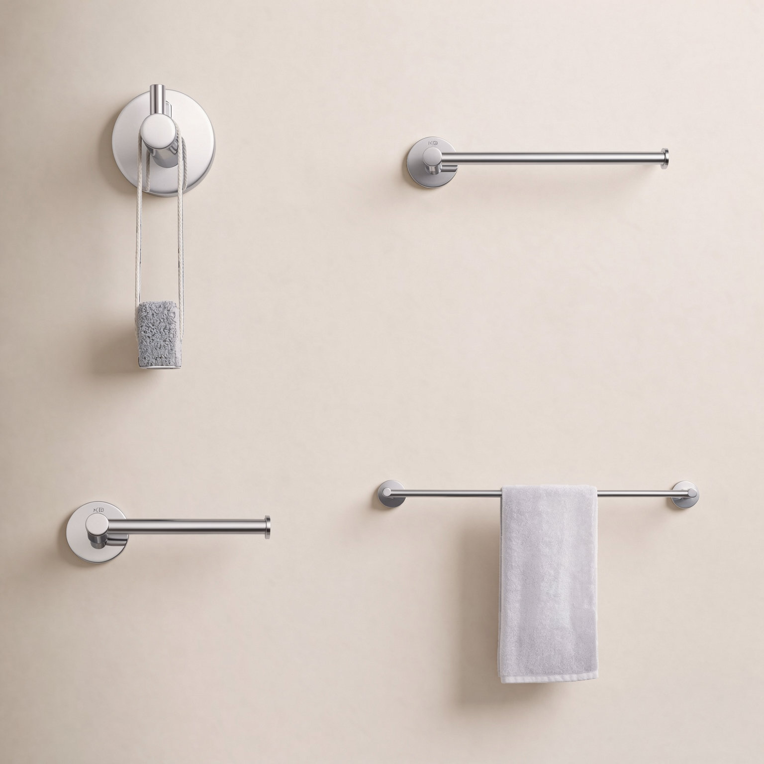 Circular 5-Piece Bathroom Hardware Set, Chrome