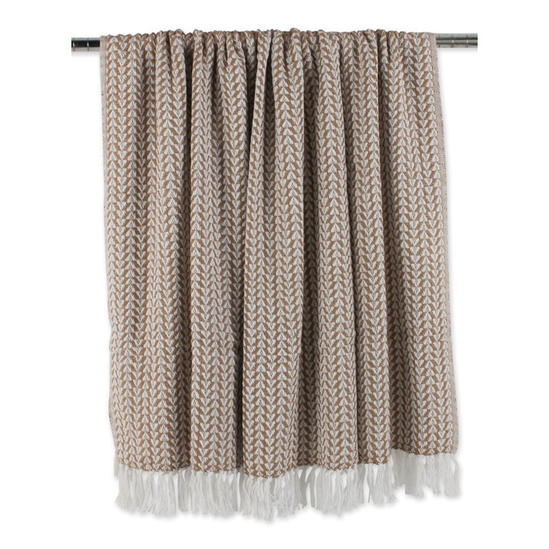 Jeté en coton Arrowhead, Brun