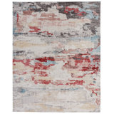 Abstract Area Rug in Red