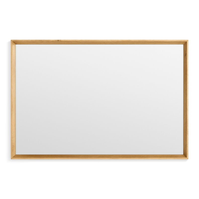 Mode Rectangle Solid Wood Mirror, White Oak